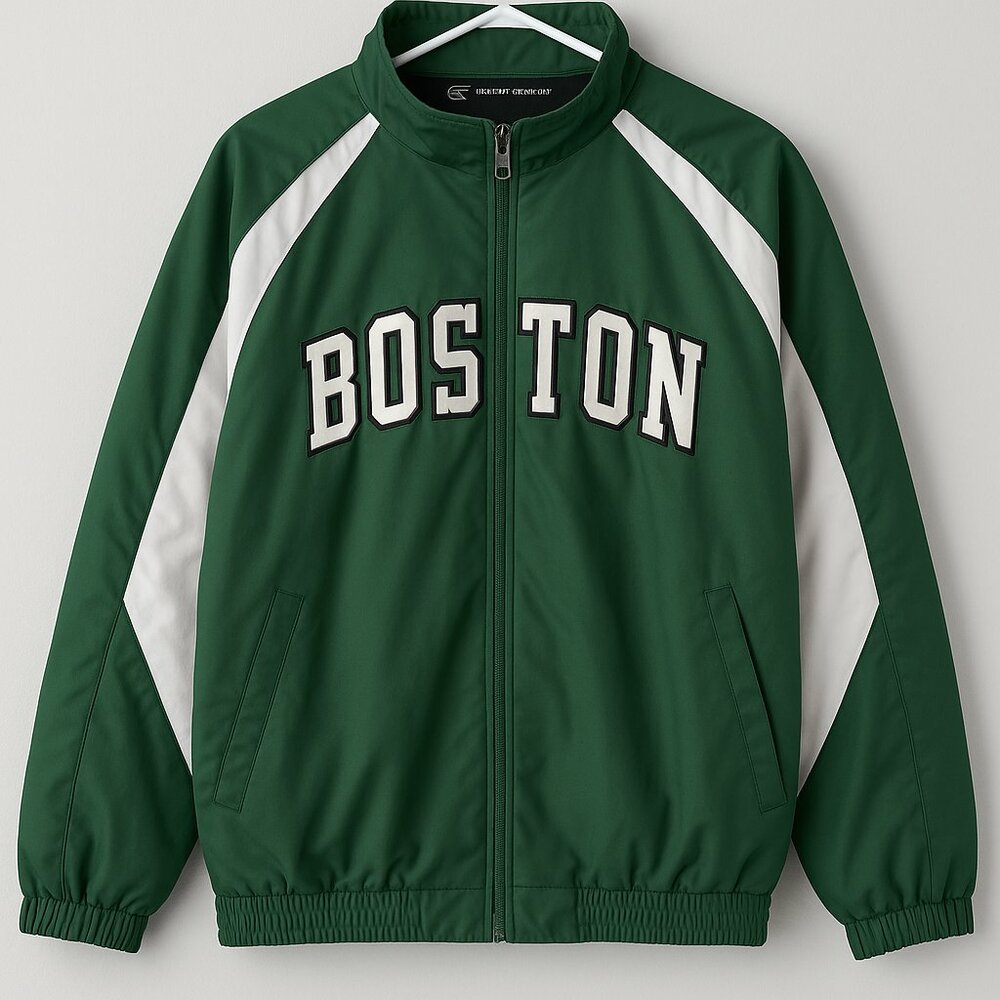 Vintage Celtics Green & White Windbreaker Jacket – XL